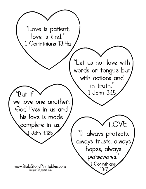 Valentine's Day Bible Verse Printables  Bible Story Printables