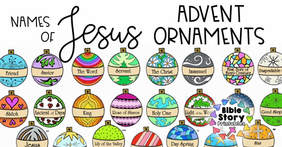 Names of Jesus Advent Ornaments Bible Story Printables