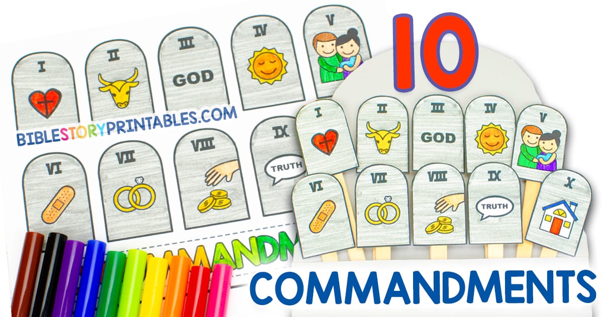 Ten Commandments Bible Craft - Bible Story Printables