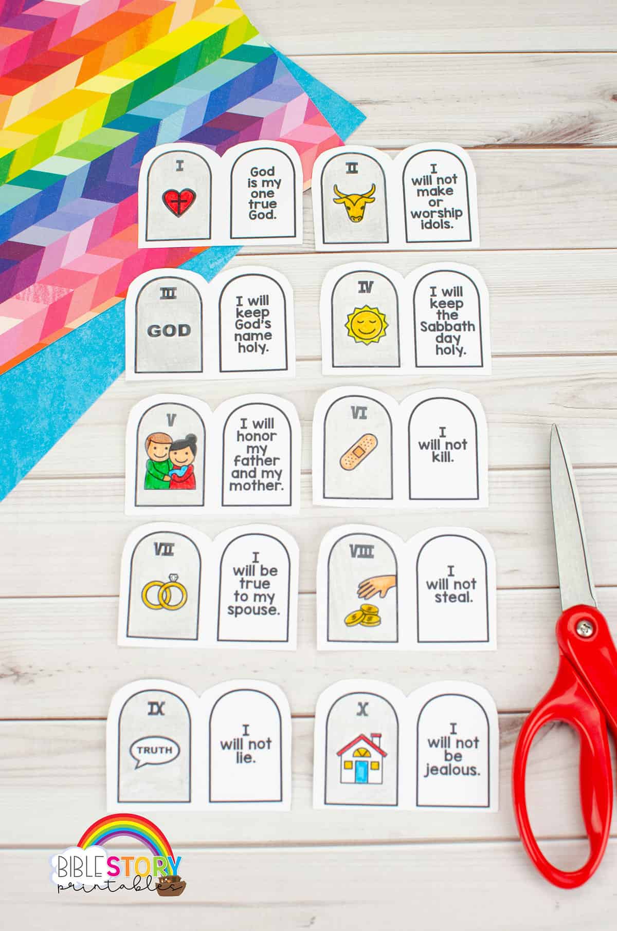 10 Commandments For Children Free Printable Ten Commandment Crafts 