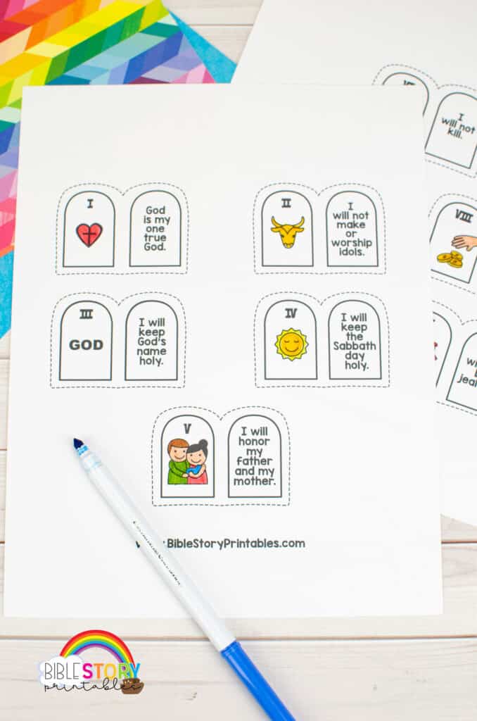 10 Commandments Craft - Bible Story Printables