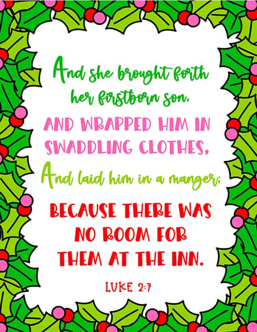 Christmas Bible Verses for Kids - Bible Story Printables