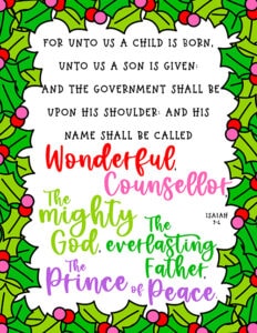Printable Christmas Bible Verses For Kids