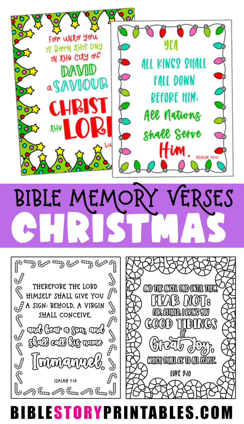 Christmas Bible Verses for Kids - Bible Story Printables