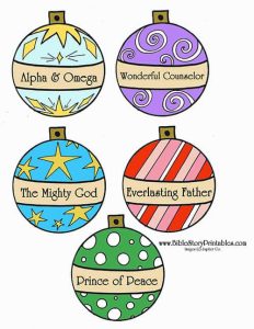 Names of Jesus Advent Ornaments - Bible Story Printables